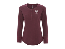 *CLASSIC* Ladies Henley Thermal Long Sleeve Tee's - Multiple Colors